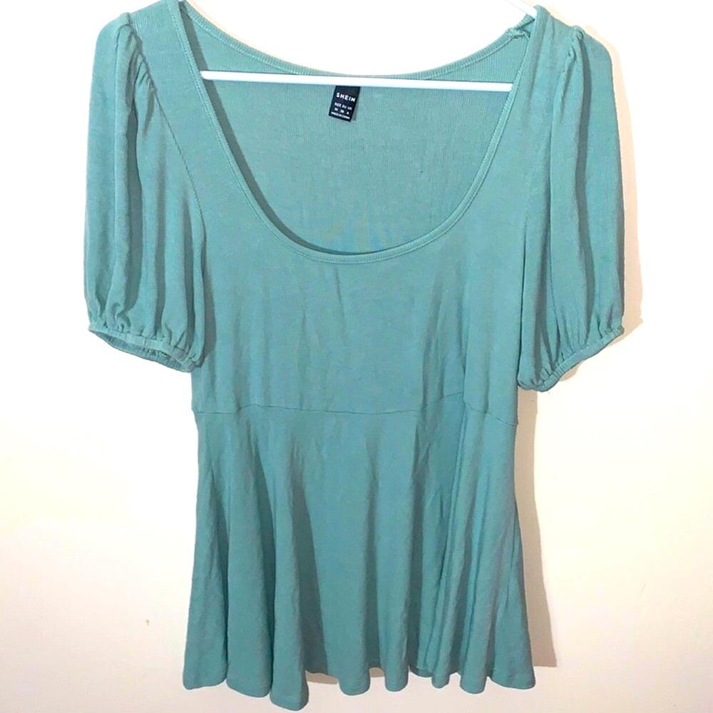 SHEIN Sage Puff Sleeve Top